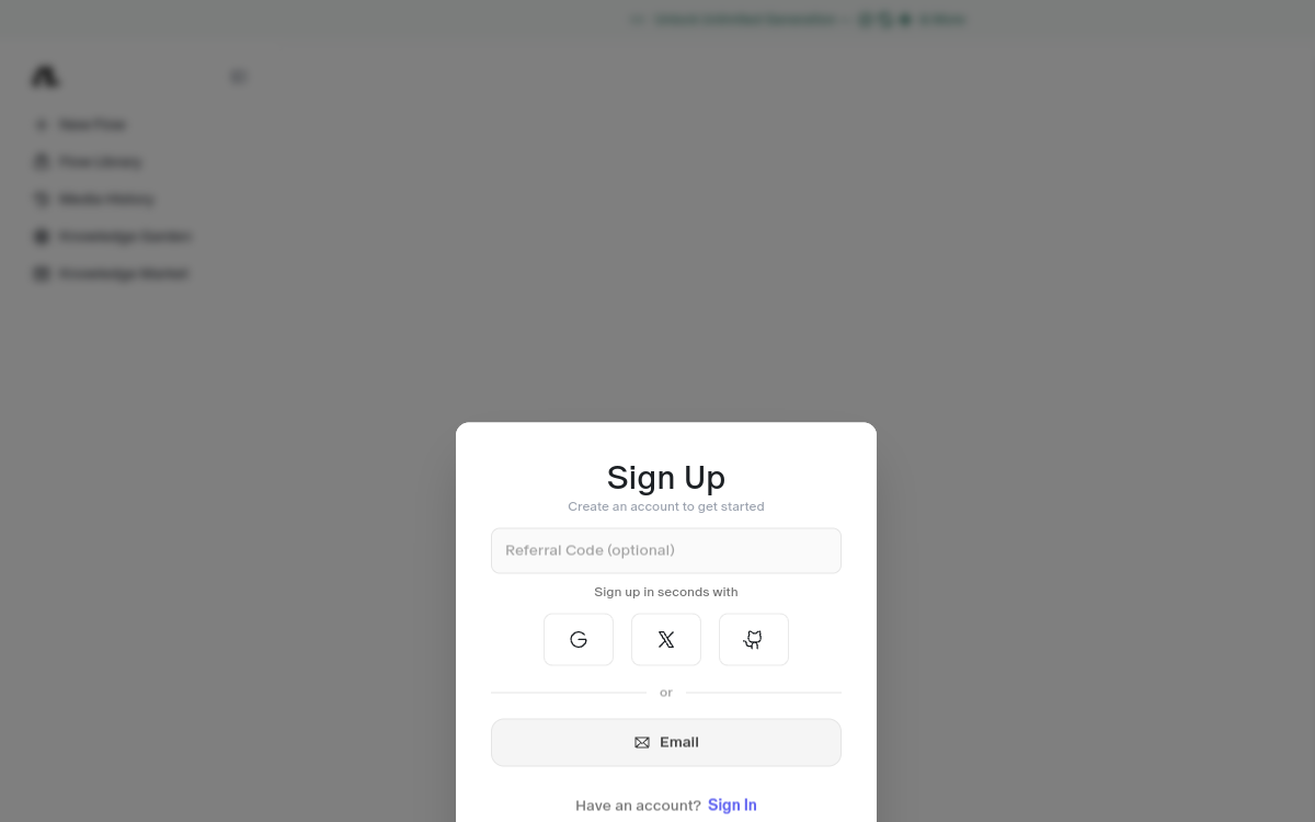 Screenshot of Flowith AI