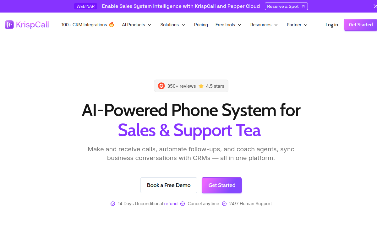 Screenshot of KrispCall