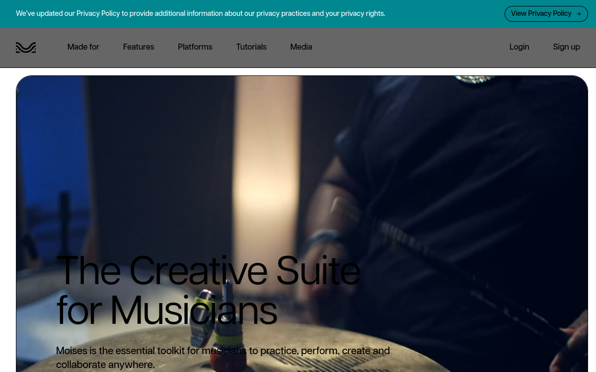 Screenshot of Moises AI