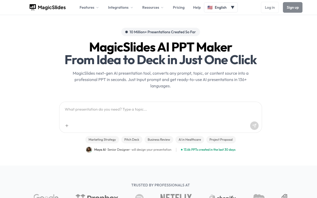 Screenshot of MagicSlides