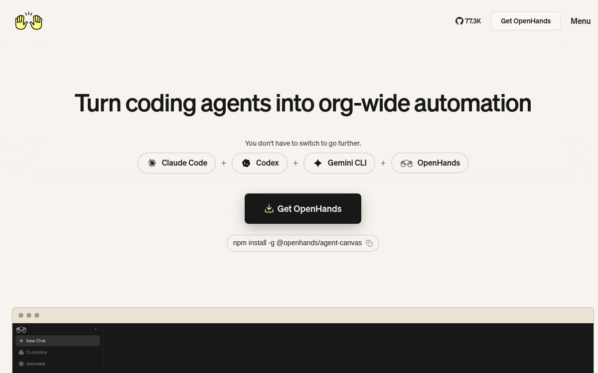 Screenshot of OpenHands