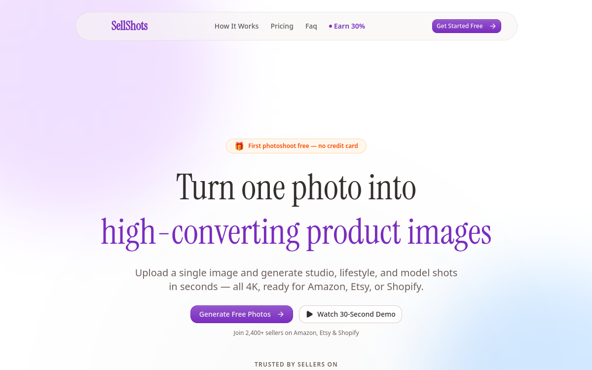 Screenshot of SellShots