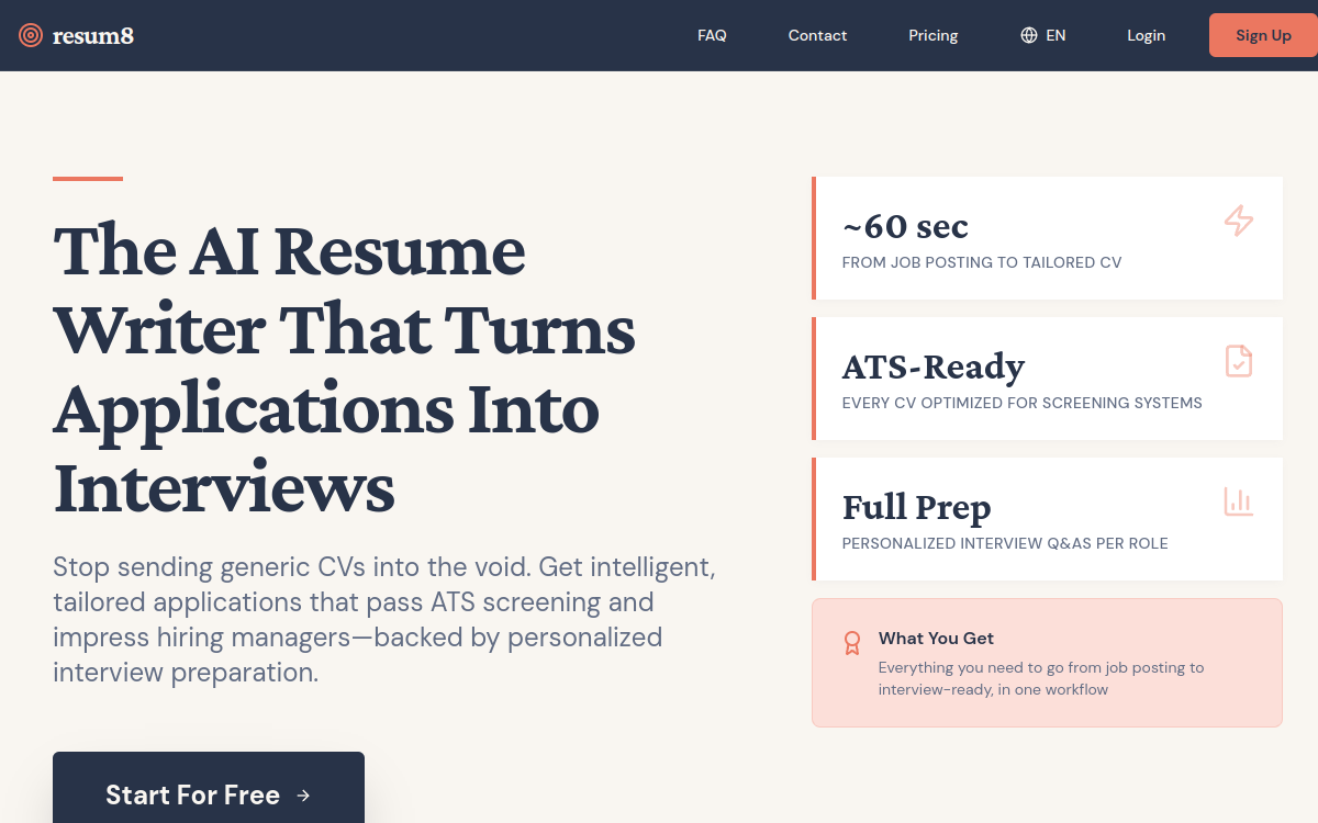 Screenshot of Resum8