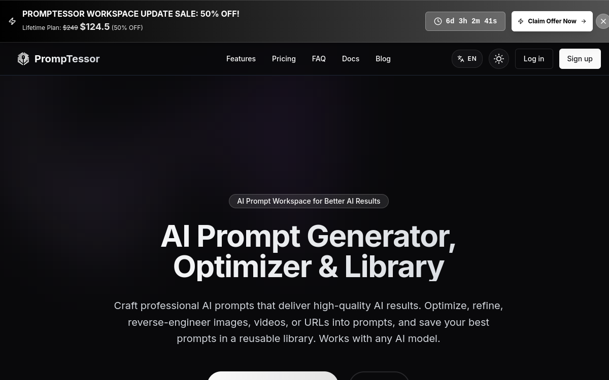 Screenshot of PrompTessor