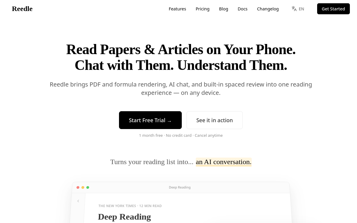 Screenshot of Reedle