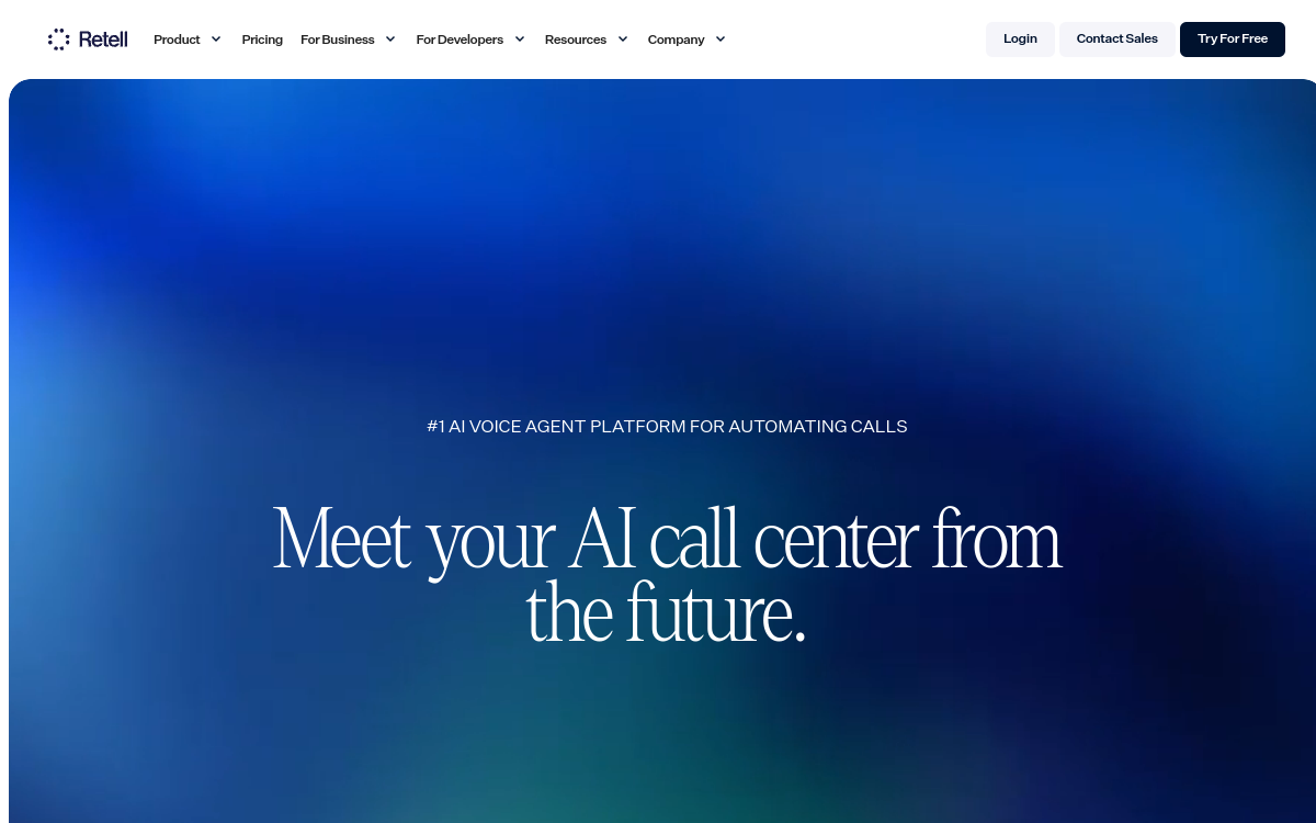 Screenshot of Retell AI
