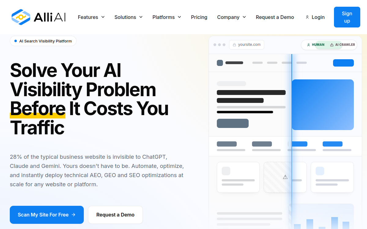 Screenshot of Alli AI