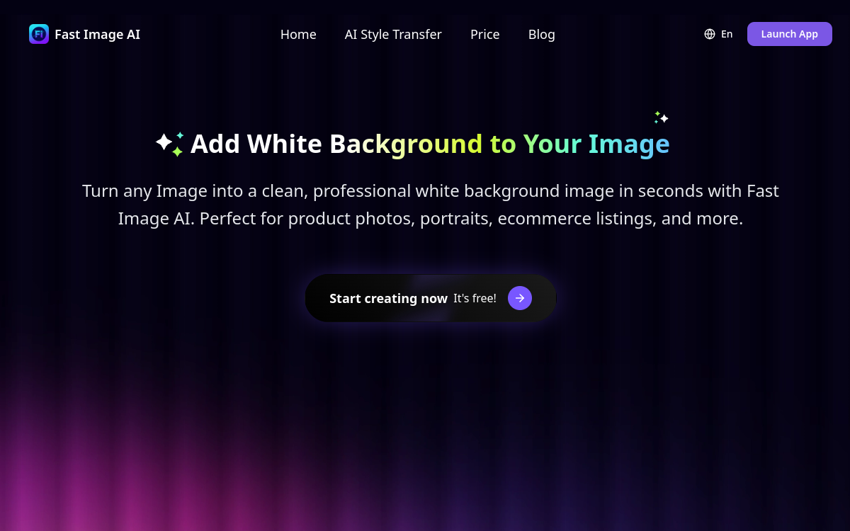Screenshot of FastImage — White Background