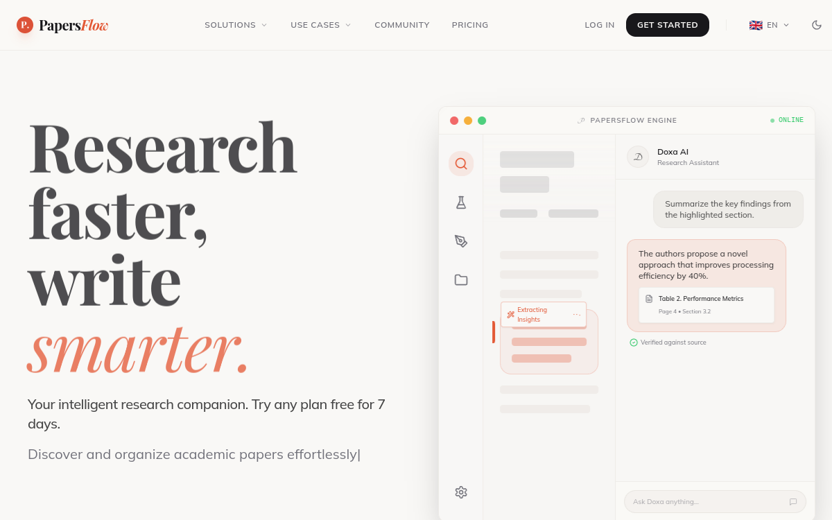 Screenshot of PapersFlow