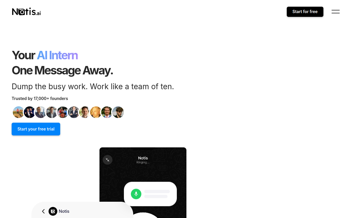Screenshot of Notis