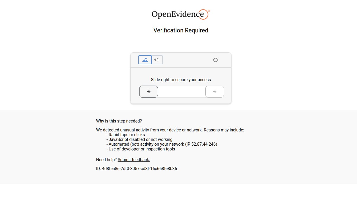 Screenshot of OpenEvidence