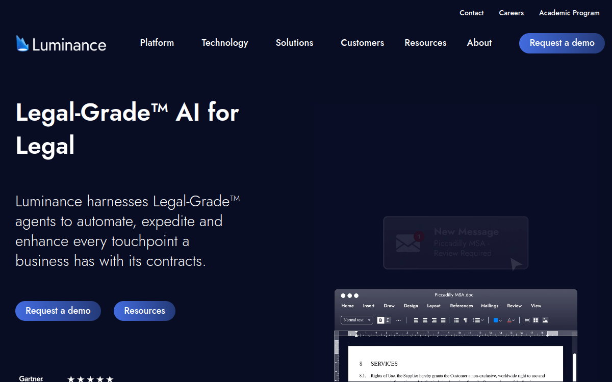 Screenshot of Luminance
