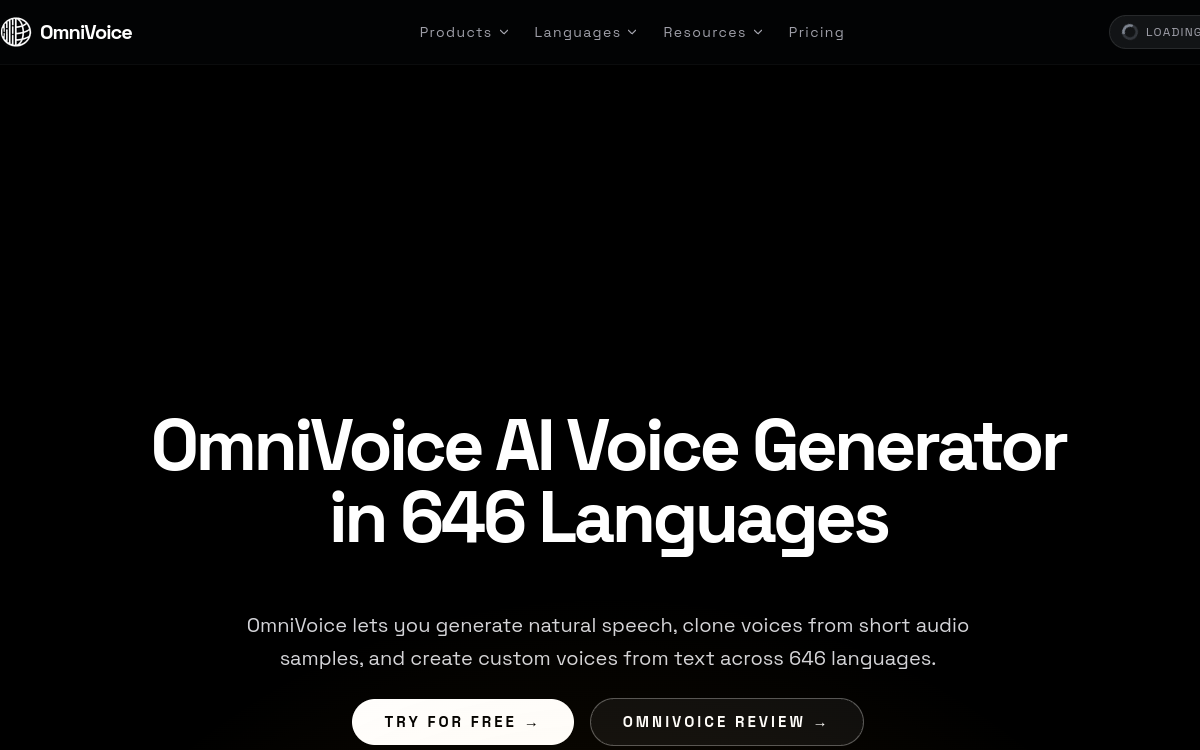 Screenshot of OmniVoice