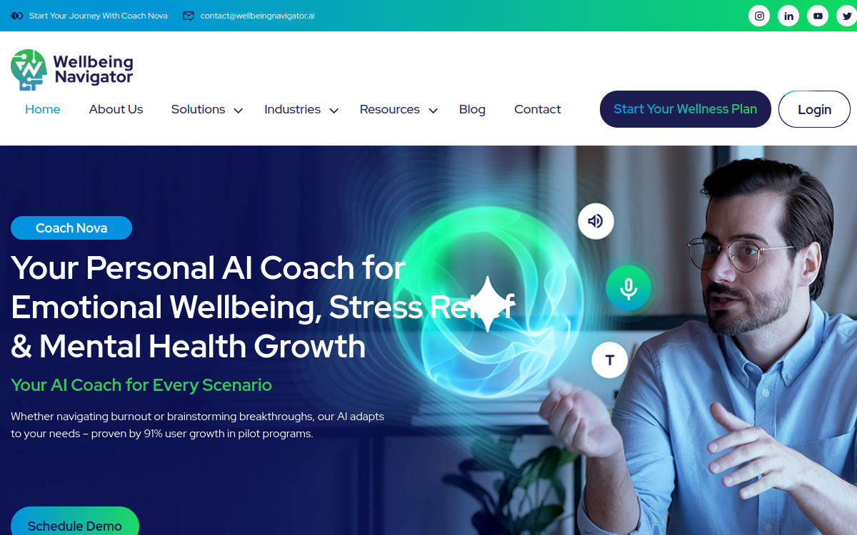 Screenshot of Wellbeing Navigator