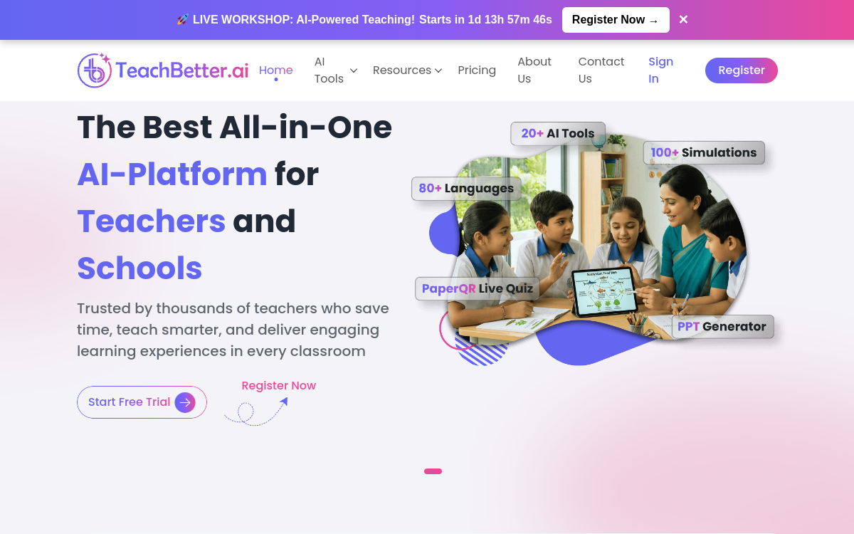 Screenshot of TeachBetter AI