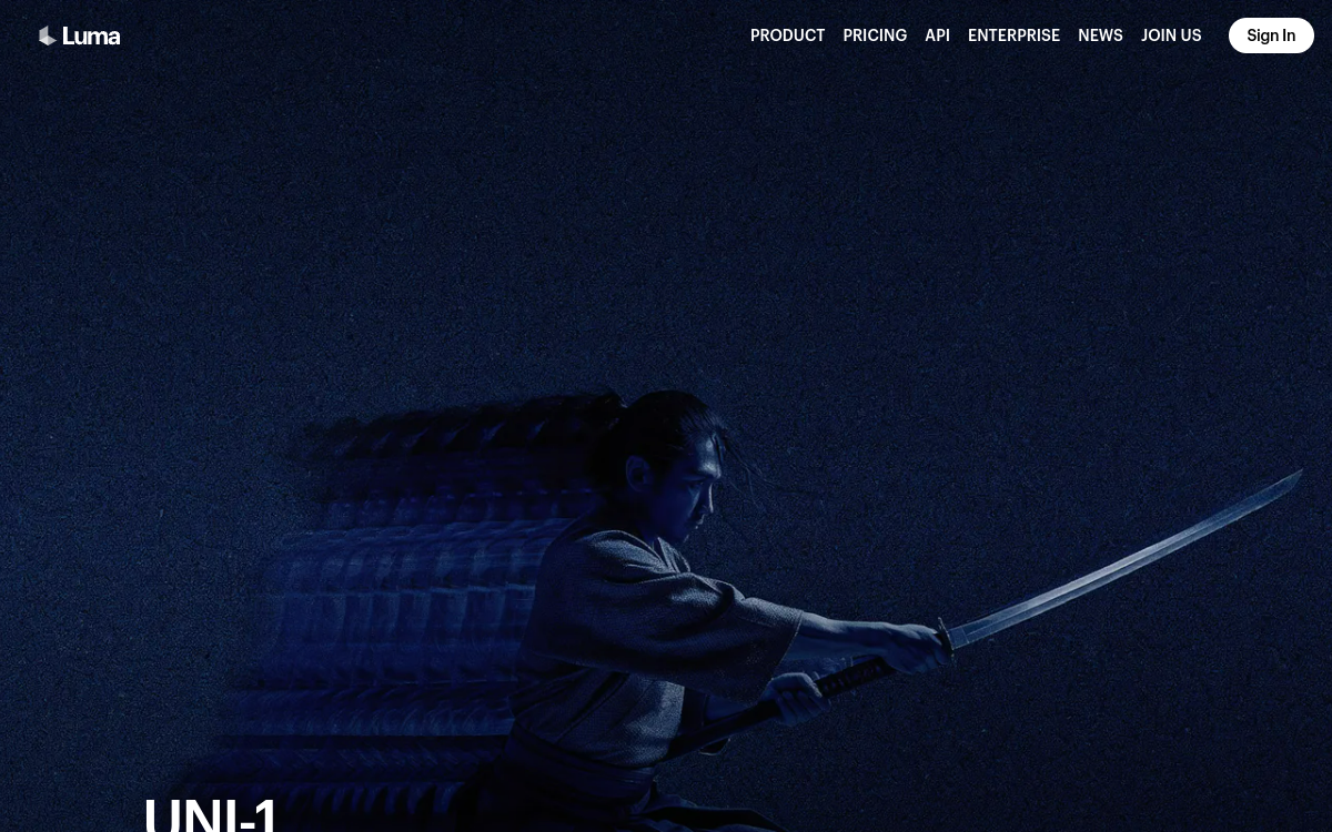 Screenshot of Luma Uni-1