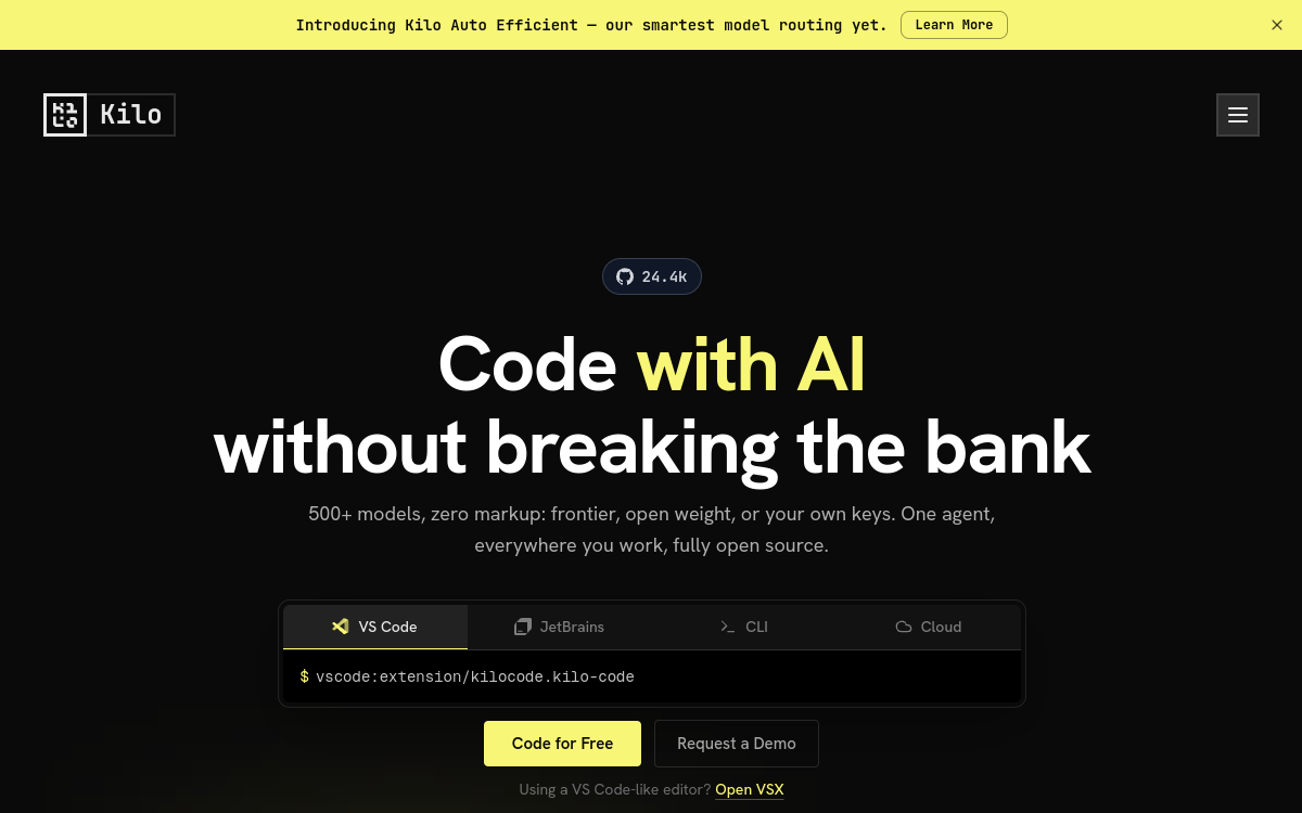 Screenshot of Kilo Code