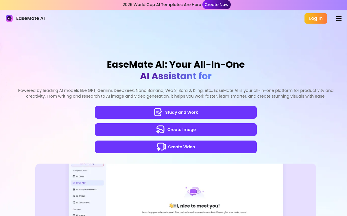 Screenshot of EaseMate AI