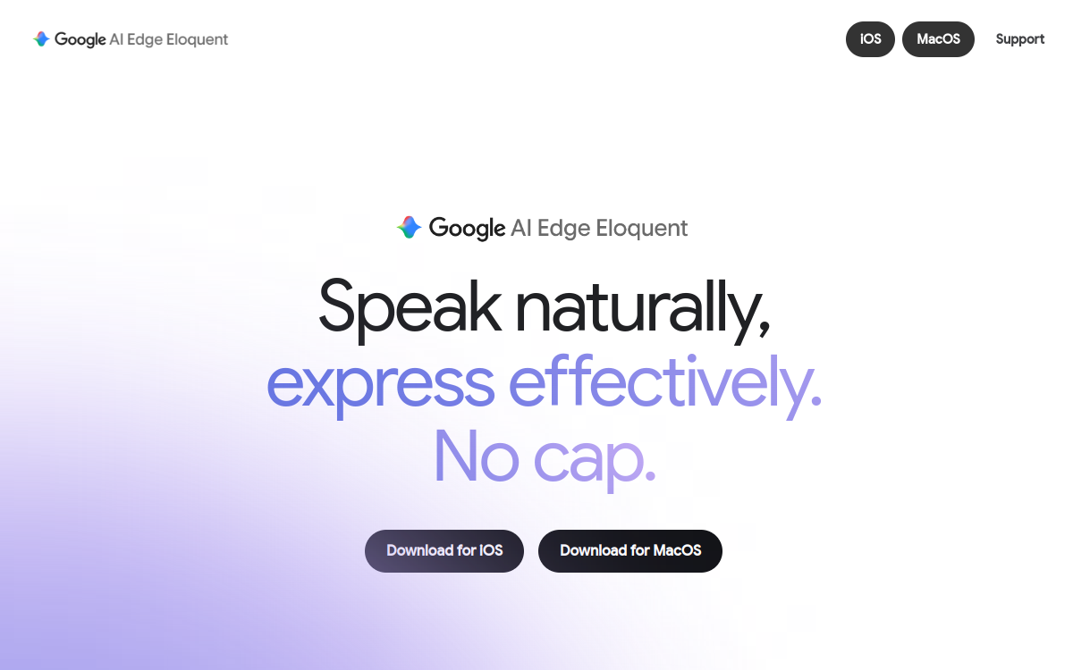 Screenshot of Google AI Edge Eloquent