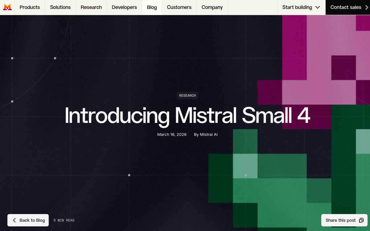 Screenshot of Mistral Small 4