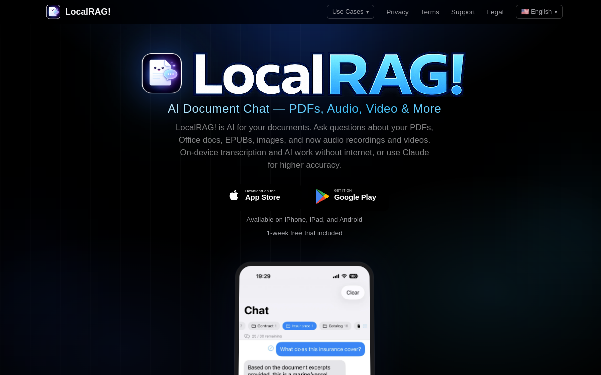 Screenshot of LocalRAG