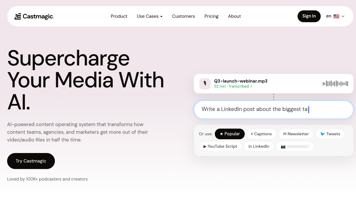 Screenshot of Castmagic