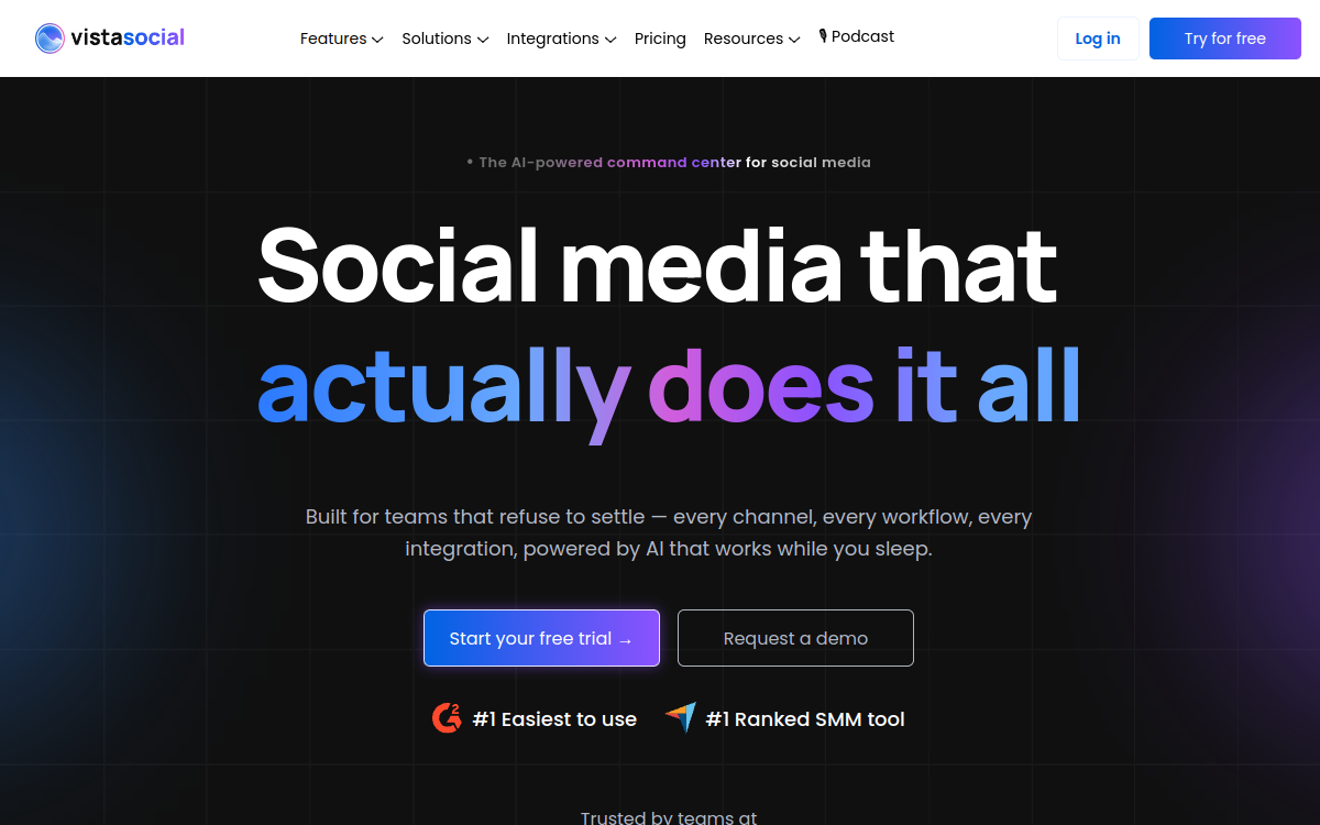 Screenshot of Vista Social