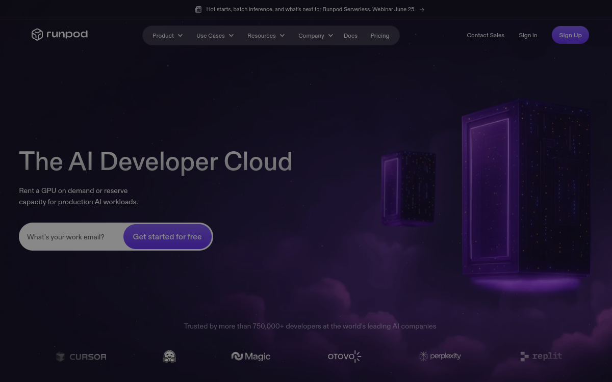 Screenshot of RunPod