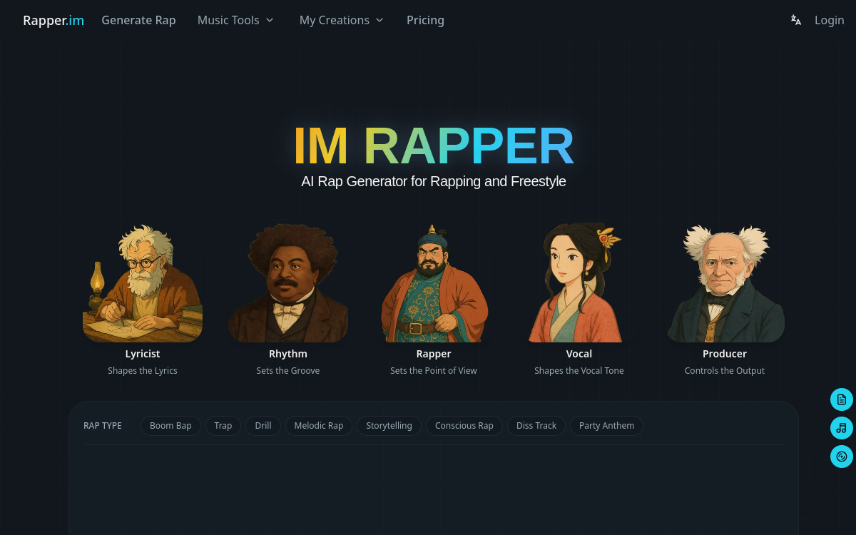 Screenshot of Rapper.im