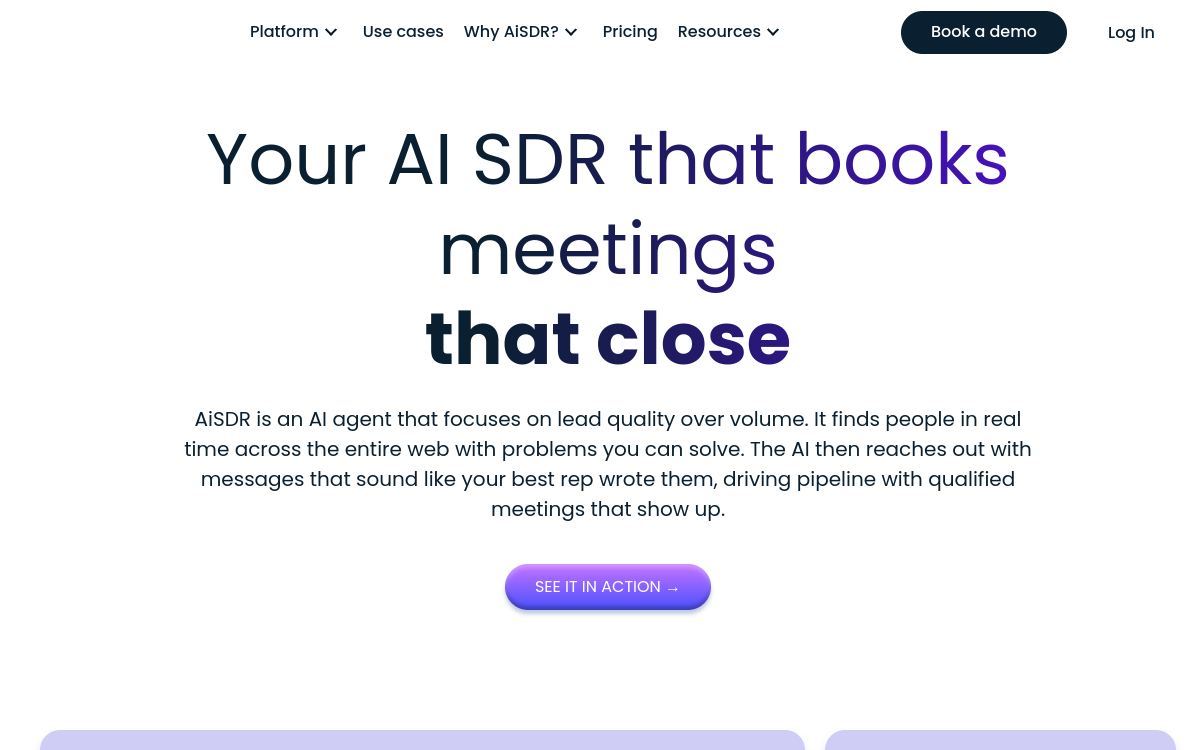Screenshot of AiSDR