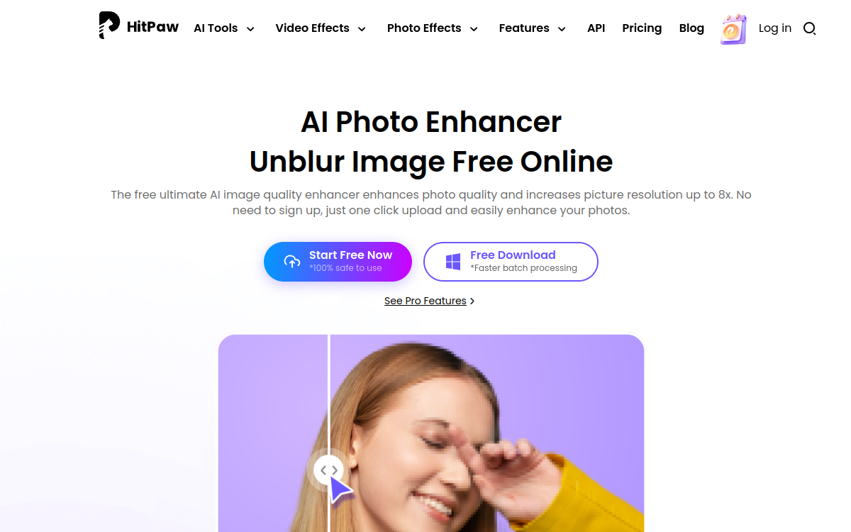 Screenshot of HitPaw AI Photo Enhancer