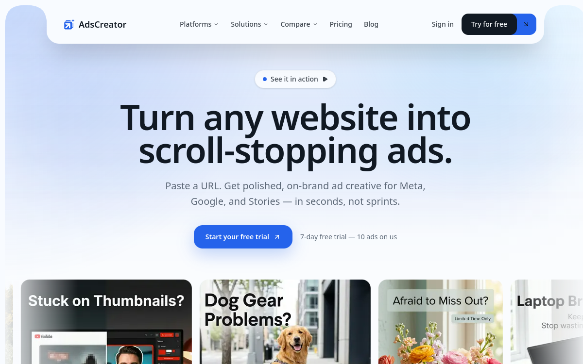 Screenshot of AdsCreator