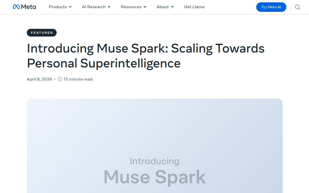 Screenshot of Muse Spark
