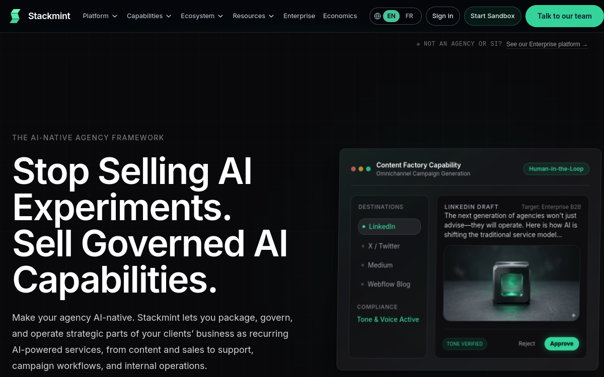 Screenshot of Stackmint AI