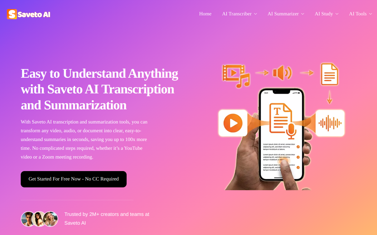 Screenshot of SaveTo AI