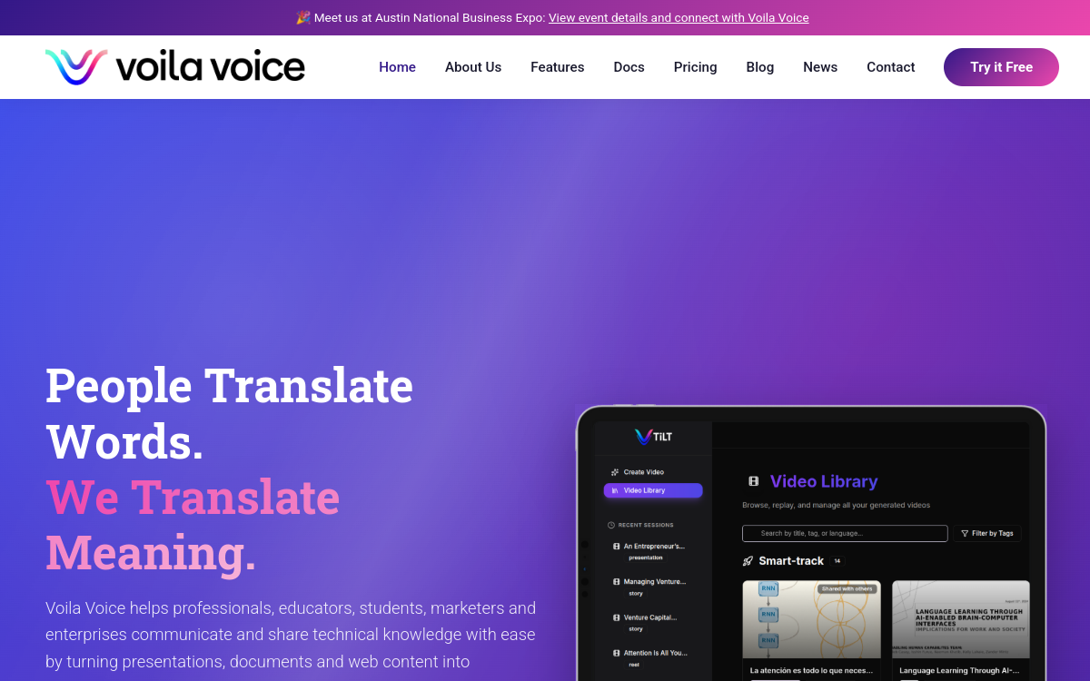 Screenshot of Voila Voice