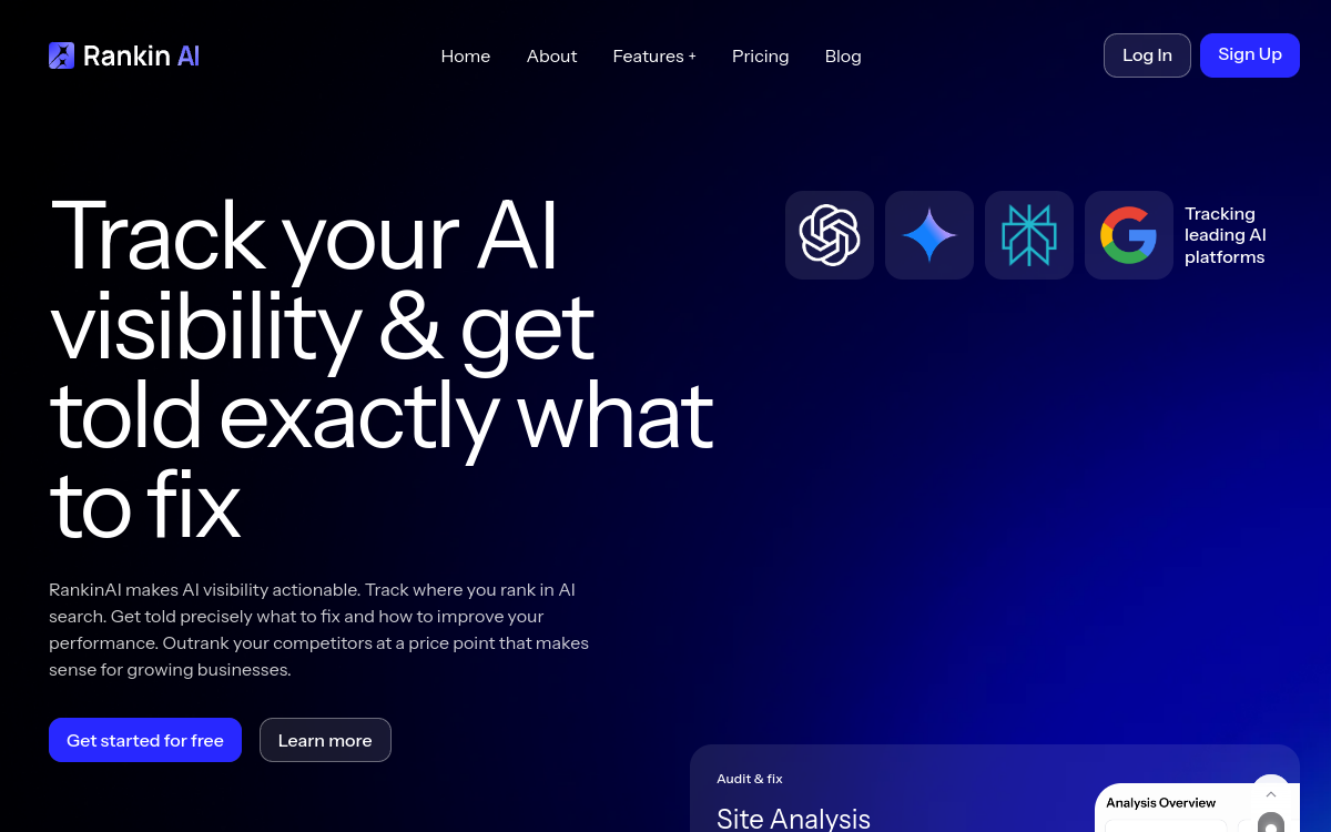 Screenshot of Rankin AI