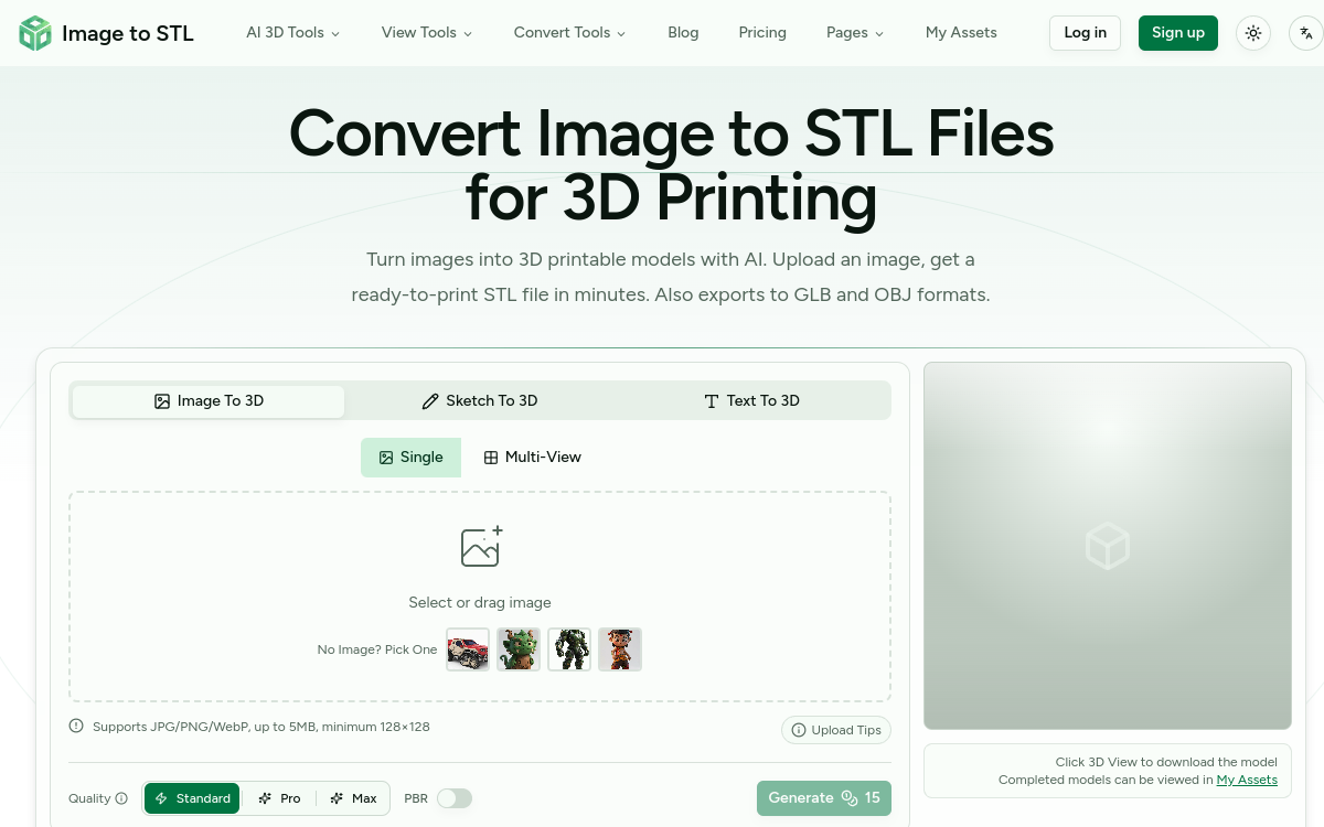 Screenshot of Image to STL