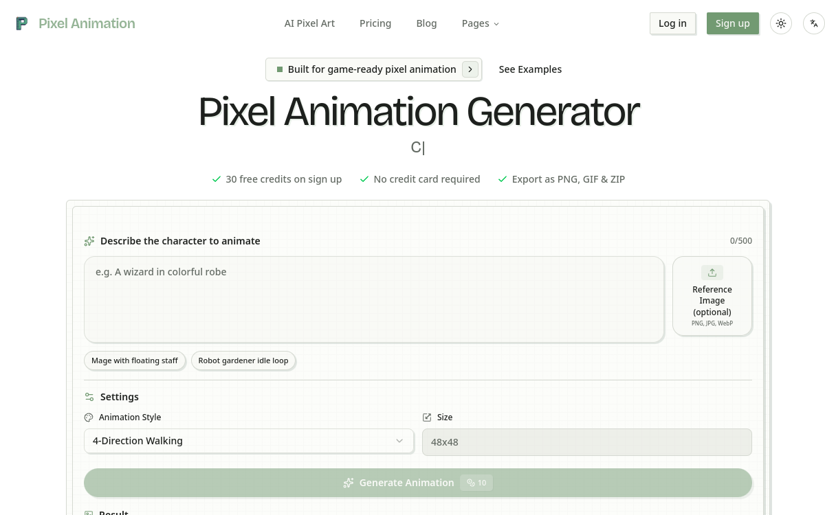 Screenshot of Pixel Animation