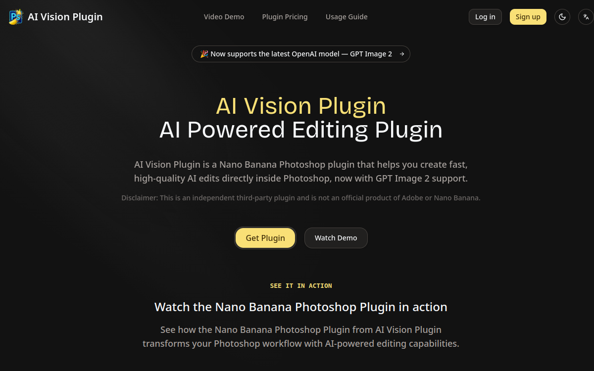 Screenshot of Nano Banana Photoshop Plugin