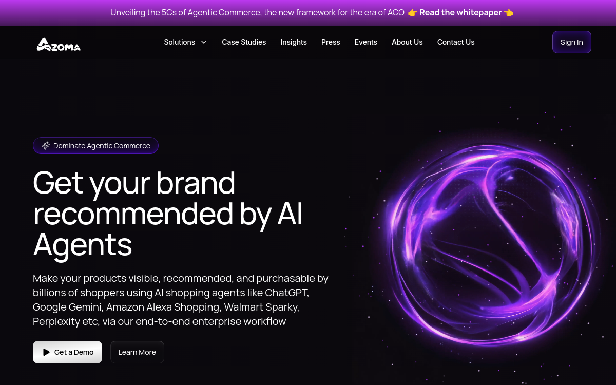Screenshot of Azoma AI