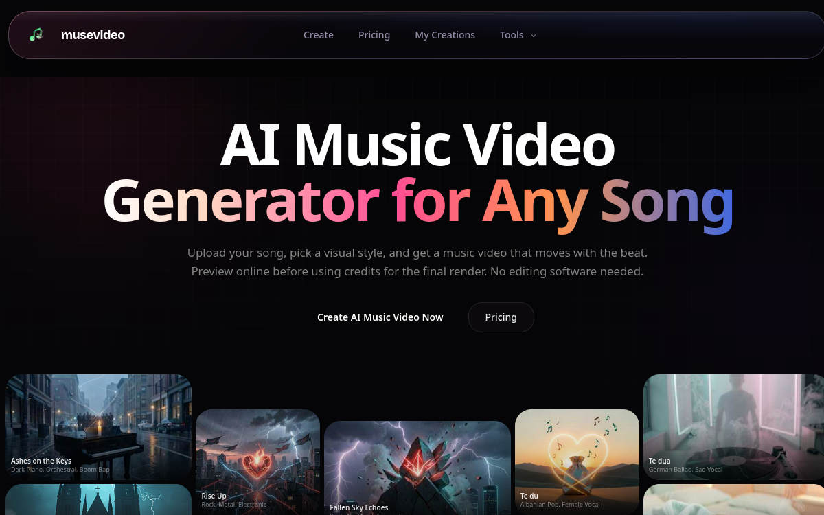 Screenshot of MuseVideo