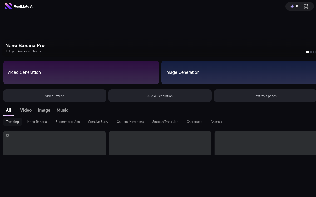 Screenshot of ReelMate AI