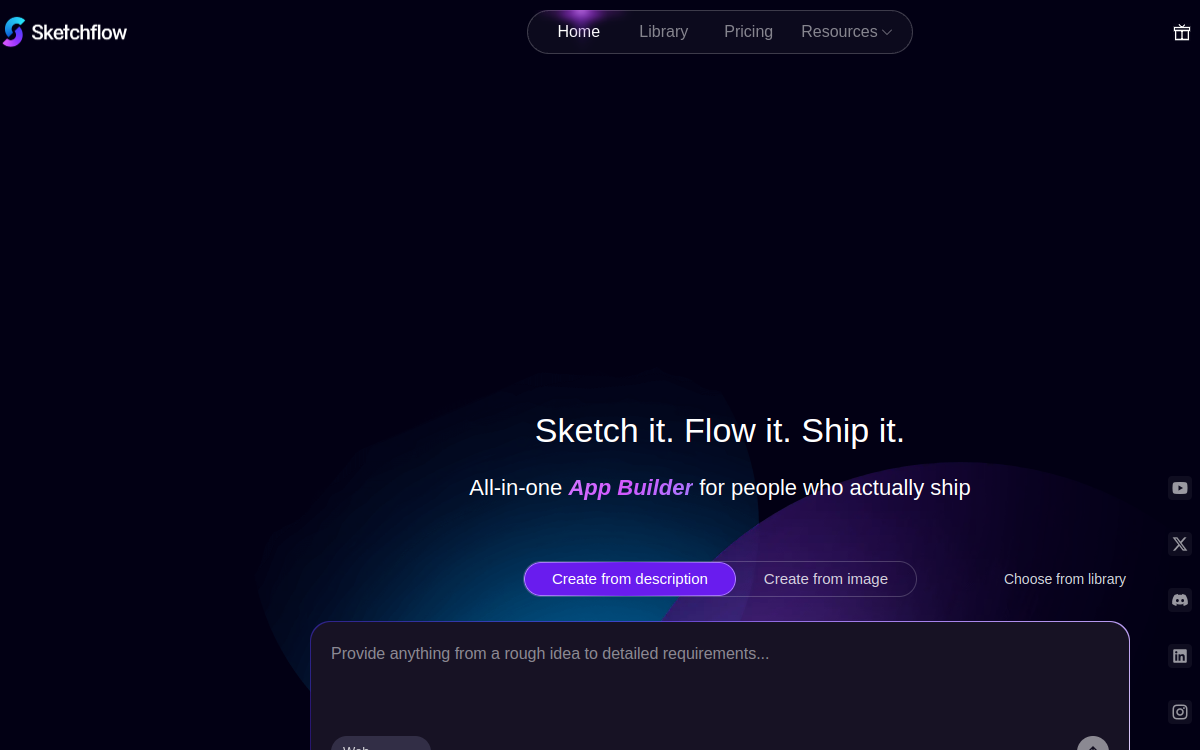 Screenshot of Sketchflow AI