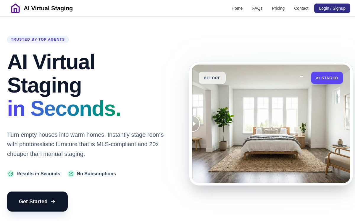 Screenshot of AI Virtual Staging