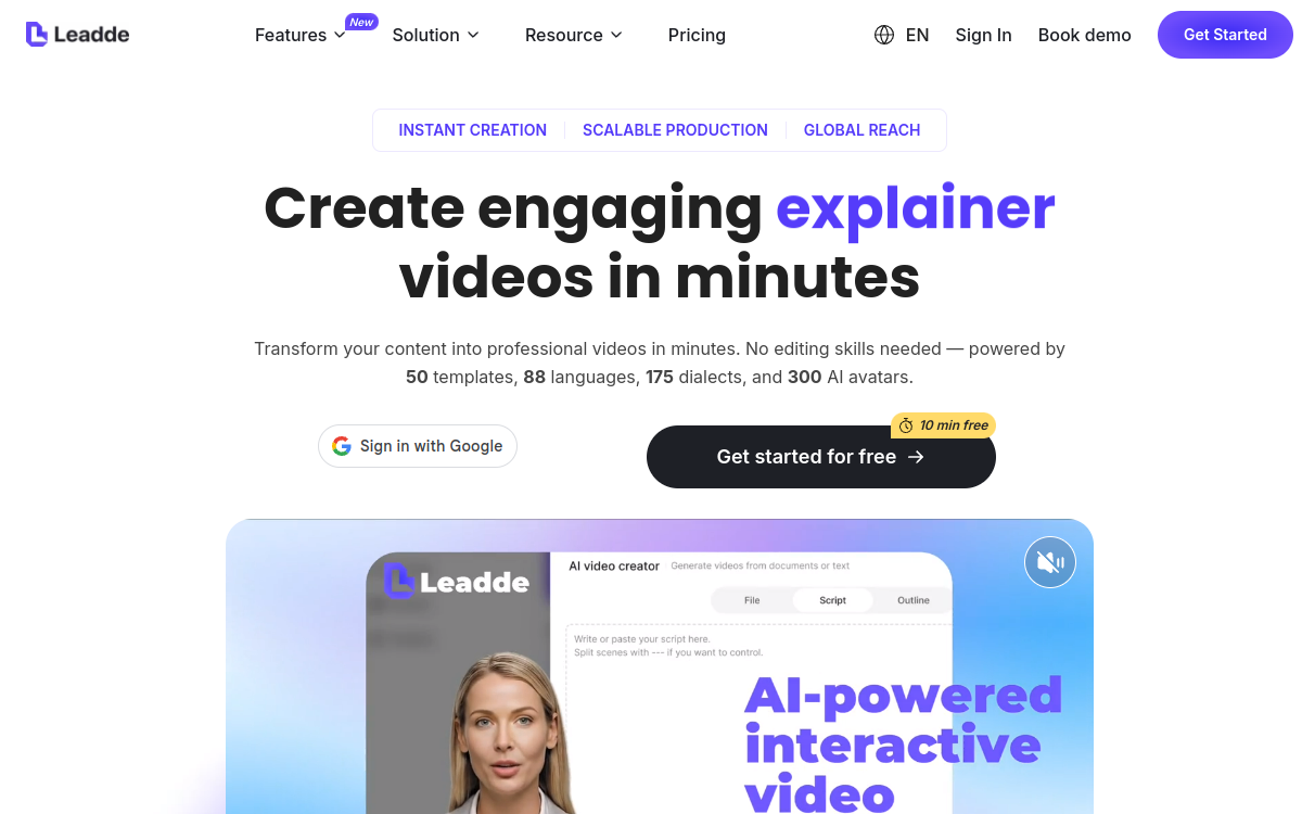 Screenshot of Leadde AI