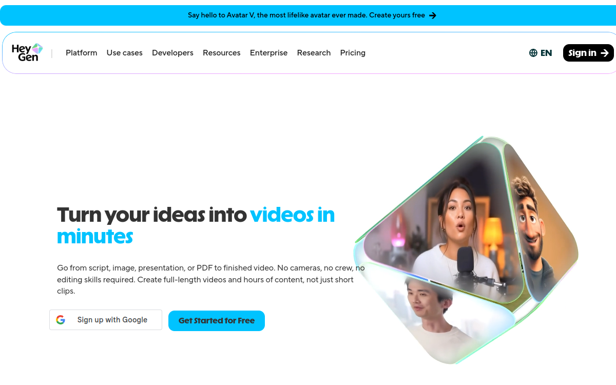 Screenshot of HeyGen