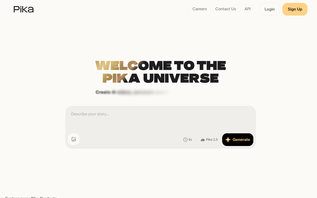 Screenshot of Pika Labs