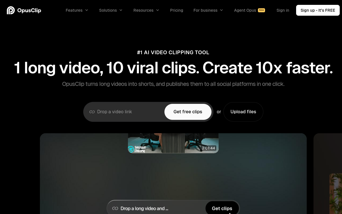 Screenshot of OpusClip