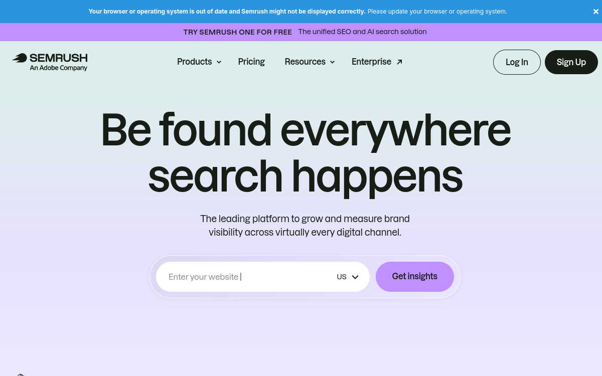Screenshot of Semrush